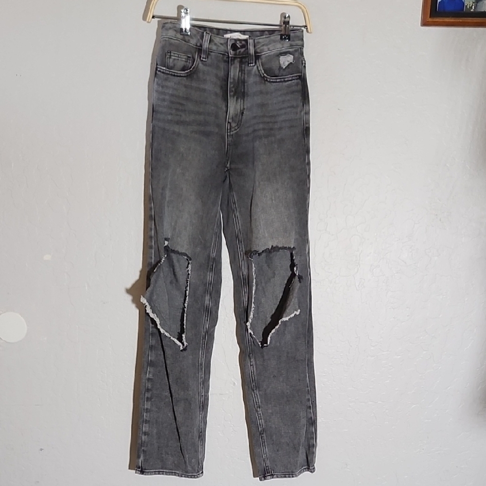 PACSUN Distressed 90s Boyfriend Faded Black Jeans 23 - Picture 3 of 9